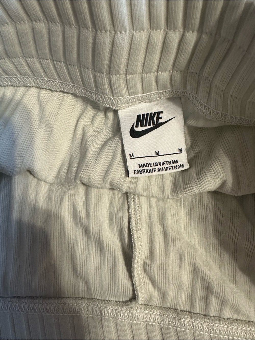 Nike Cream Ribbed Pants, Medium - Picture 2 of 4